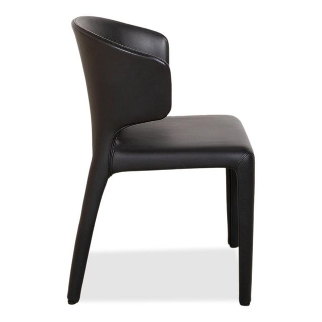 Hola Leather Chairs in Black from Cassina, Set of 8 For Sale - Image 10 of 14