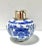 Chinese Vintage Blue & White Chinoiserie Porcelain Tea Jar With Metal Lid For Sale - Image 3 of 7