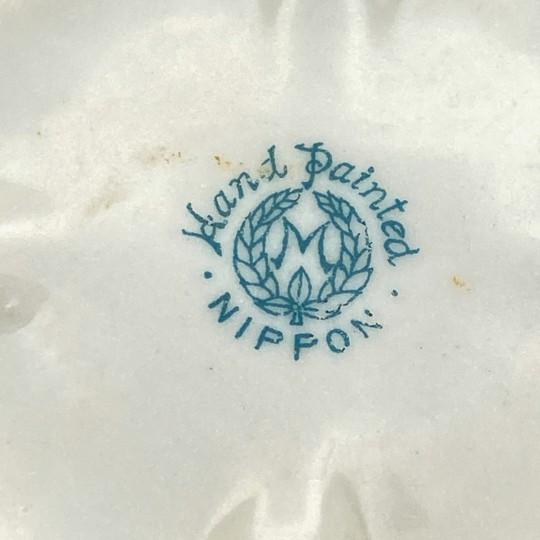 Pair of Nippon Morimura Brothers 7” Mantle Vases Ring Handles, Rose Motif, Antique (Please Read) For Sale - Image 17 of 18