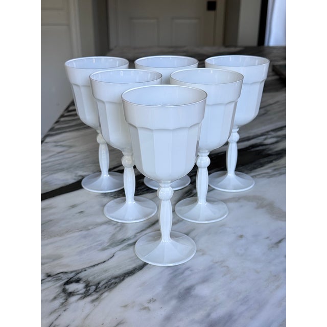 Watts, London Florentine Renaissance White Goblets - Set of 6 For Sale - Image 4 of 12