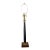 Vintage Tall Simple Black Table Lamp With a Wooden Base and Gold Details For Sale