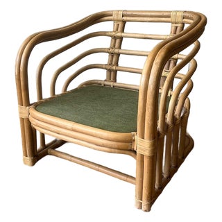 Mid 20th Century Mid 20th Century Brown Jordan Rattan Lounge Chair For Sale