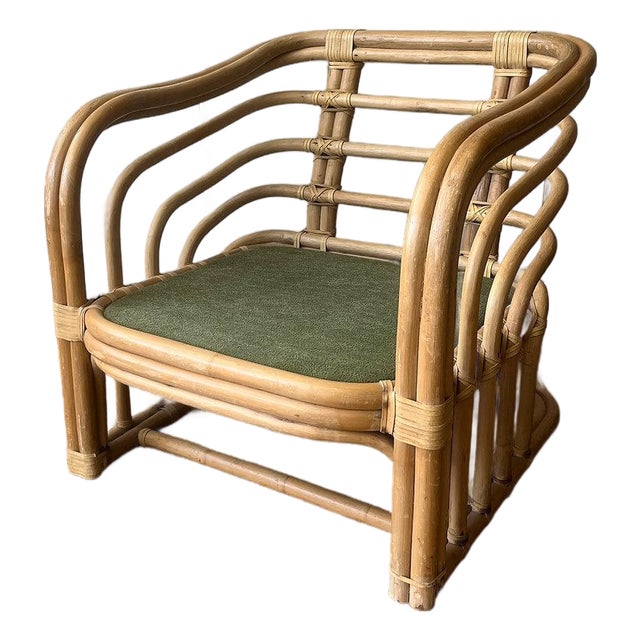Mid 20th Century Mid 20th Century Brown Jordan Rattan Lounge Chair For Sale