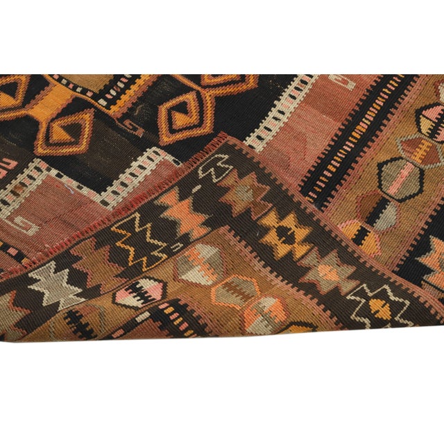 Mid 20th Century Mid 20th Century Vintage Turkish Kars Kilim Rug For Sale - Image 5 of 7