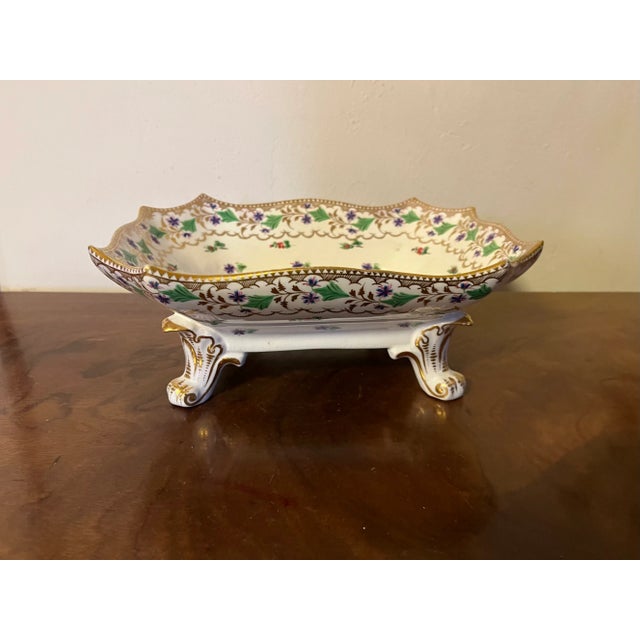 Ceramic Antique Early 19th Century English Sprig Porcelain Footed Compote Bowl For Sale - Image 7 of 12