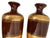 Vintage Pair Ceramic Chocolate, Brown Gold Embossed Vase Lamps 32” For Sale In San Francisco - Image 6 of 10