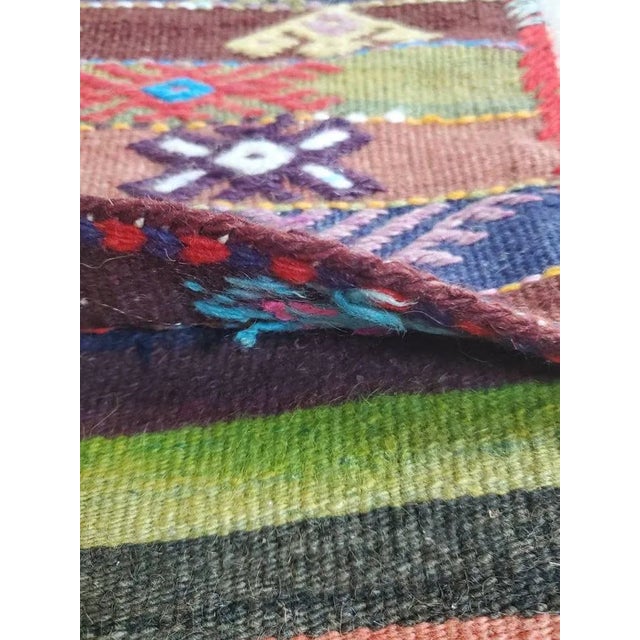 Red Vintage Turkish Hand Woven Kilim Donkey Saddle Bag For Sale - Image 8 of 11