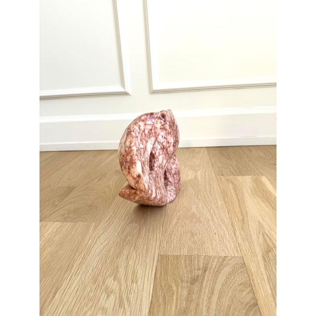 Mid 20th Century Mid 20th Century Modern Abstract Fish Sculpture in Rosa Portogallo Marble For Sale - Image 5 of 8