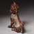 Late 20th Century Gilt Bronze Qilin Statue With Cinnabar Accents For Sale - Image 5 of 10