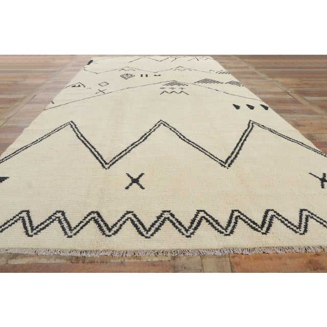 Beige Moroccan Gallery Rug With Tribal Style - 06'01 X 13'00 For Sale - Image 8 of 10