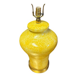 Vintage Paul Hanson Style Ginger Jar Ceramic Lamp - Sunshine Yellow Glaze For Sale