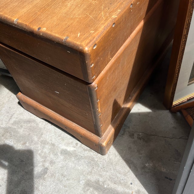 Rustic 1970s Small Wooden Rustic Style Storage Trunk For Sale - Image 3 of 8