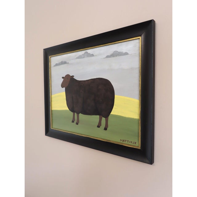 2020s Contemporary 'Norma' Original Naive Style Animal Oil Painting by British Artist Matt Rix, Framed For Sale - Image 5 of 8