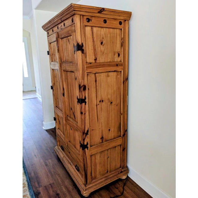 Rustic storage cabinet with wrought iron Great for storage or linen closet