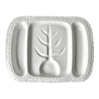 Vintage Italian Faience Serving Platter-3 Compartments For Sale