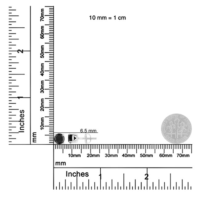 .925 Sterling Silver 1.00 Cttw Round Brilliant-Cut Black Diamond Classic 4-Prong Stud Earrings with Screw Backs, A Pair For Sale In New York - Image 6 of 6