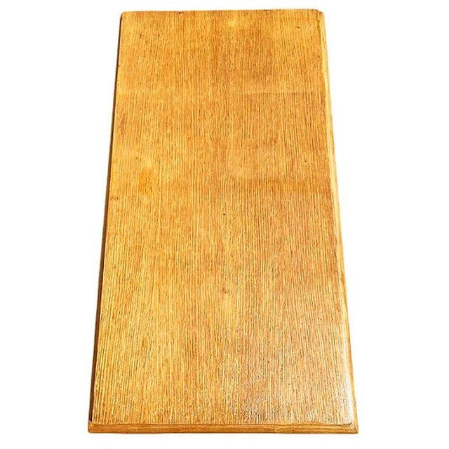 Brown 1950s Bespoke Mid-Century Stepped Oak Coffee Table W/ Knife Legs by Manheim House For Sale - Image 8 of 11