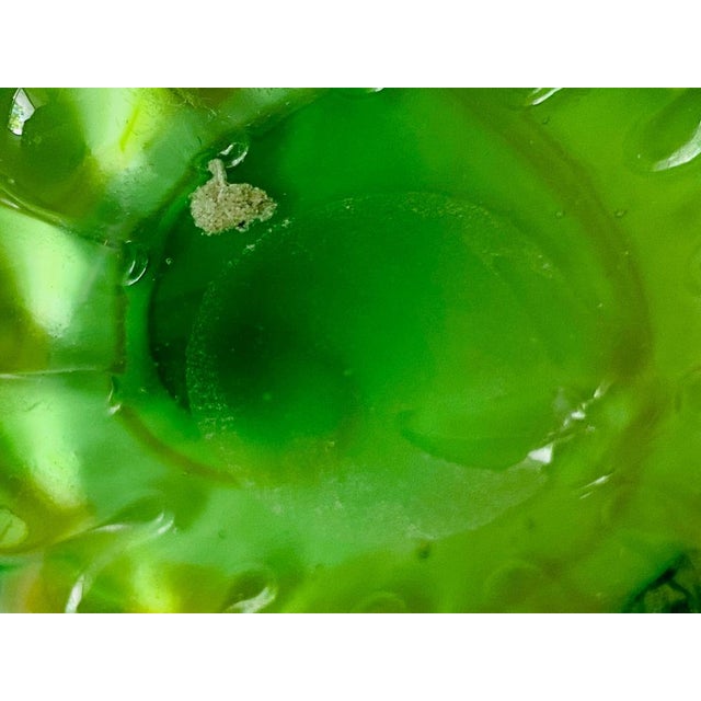 Green Venitian Vase in Green and Yellow Color from Venini, Italy, 1970s For Sale - Image 8 of 14