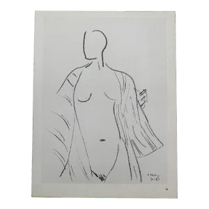 Vintage Signed Henri Matisse Mid 20th Century Nude Female Lithograph