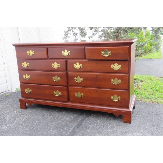 Solid Cherry Long Dresser by Link Taylor Furniture Chairish