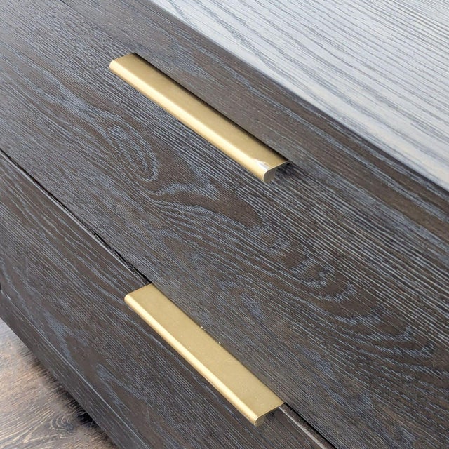 Brown Restoration Hardware Machinto Closed Nightstand For Sale - Image 8 of 10