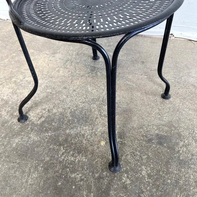 Vintage Black French Metal Outdoor Chairs - Set of 4 For Sale - Image 10 of 11