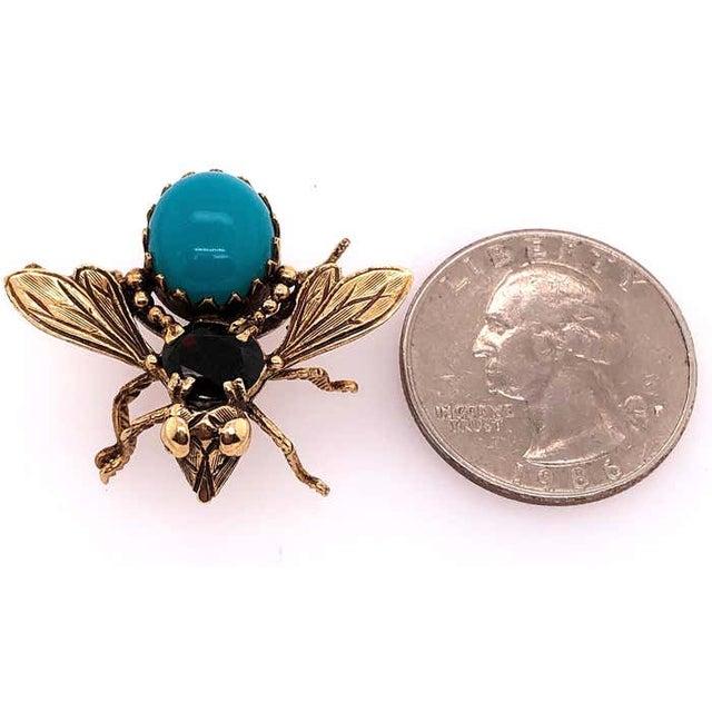 14 Karat Yellow Gold Bug / Insect Brooch With Semi Precious Stones For Sale In New York - Image 6 of 8
