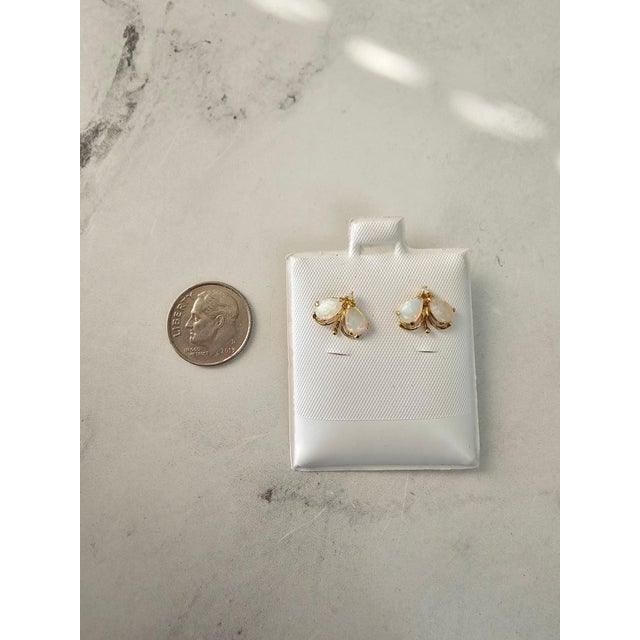 Dragonfly Opal Studs 14k Yellow Gold, 2 Pieces For Sale - Image 4 of 4