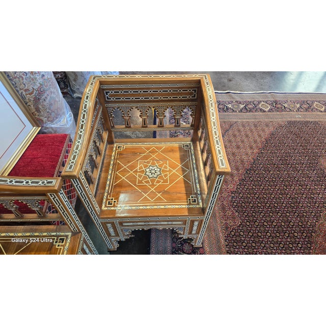 Mosaic Arabesque Bench & Chair Circa 1900 For Sale - Image 10 of 10