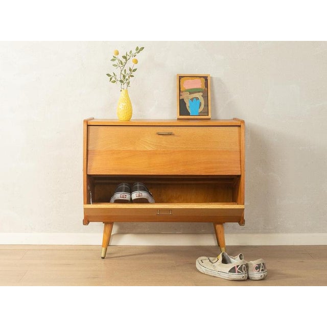 Mid-Century Shoe Cabinet in Two Tone Veneer, 1950s For Sale - Image 3 of 9