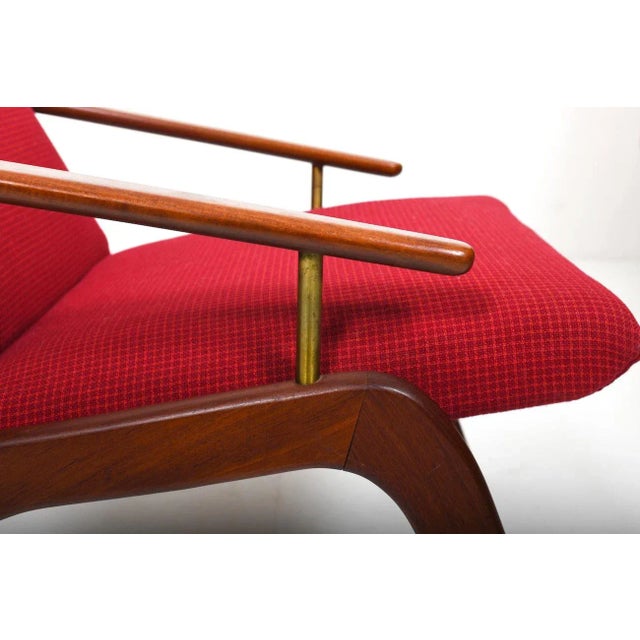 Wood Mid-Century Danish Easy Chair in Teak and Brass, 1960s For Sale - Image 7 of 10