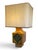 1960s Mustard Yellow Glazed Ceramic Lamp with Floral Diamond Pattern, Vallauris, France, 1960s For Sale - Image 5 of 13