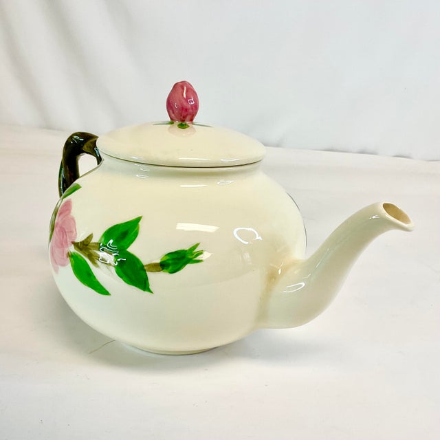 Mid-Century Americana Boho Chic Franciscan Desert Rose Tea Pot For Sale - Image 6 of 10