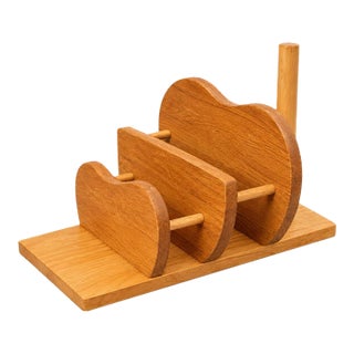Vintage Sculptural Wood Paper Towel Holder, Organic Modern, Mid-Century Style For Sale