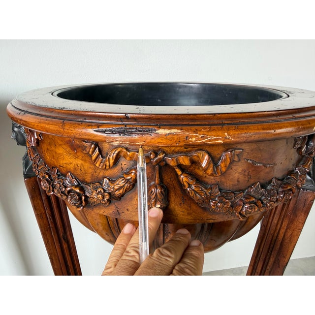 Theodore Alexander Neoclassical Style Carved Mahogany Plant Stands – A Pair For Sale - Image 12 of 12