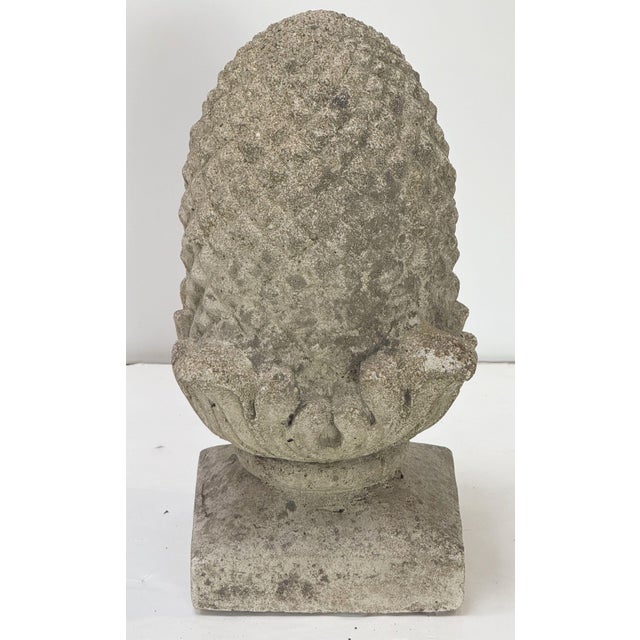 English English Garden Stone Statuary Pinecone Finials From England - Two Available For Sale - Image 3 of 9