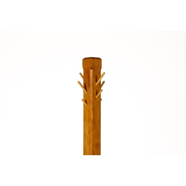 Mid-Century Modern Vintage Mid Century Tall Modernist Studio Craft Douglas Fir Coat Hat Rack For Sale - Image 3 of 4