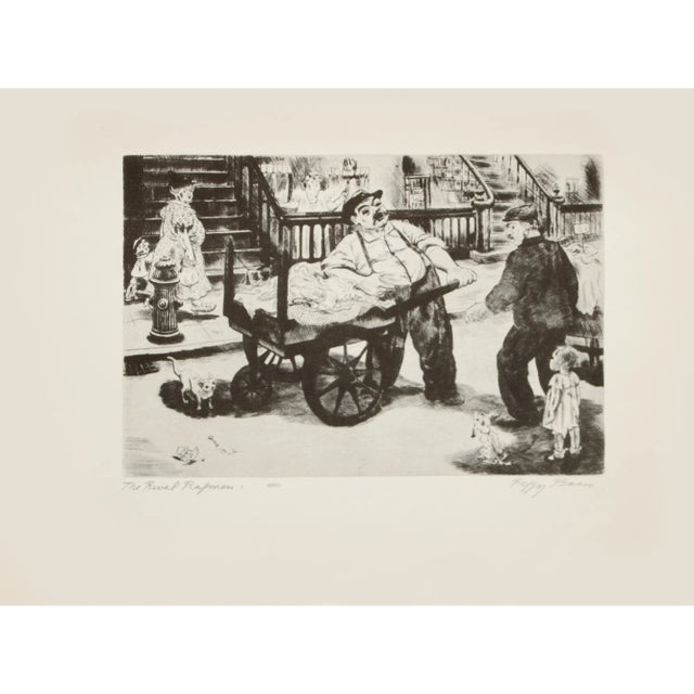 1939 After Peggy Bacon "The Rival Ragmen", First Edition Period Offset Lithograph For Sale