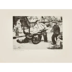 1939 After Peggy Bacon "The Rival Ragmen", First Edition Period Offset Lithograph