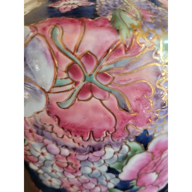 Vintage Floral Porcelain Vase For Sale In Dallas - Image 6 of 8