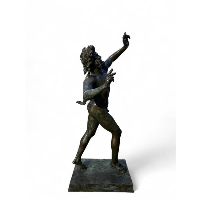 Green Monumental Faun Sculpture in Bronze For Sale - Image 8 of 13