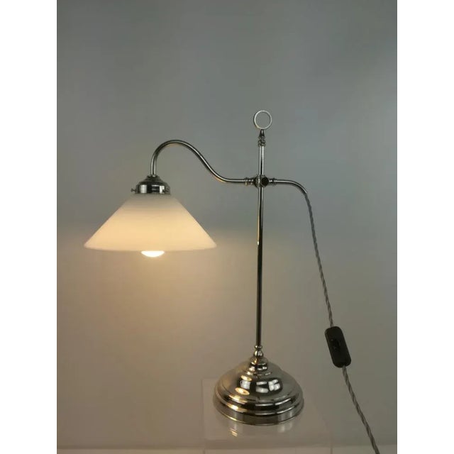 Metal Height Adjustable Chrome Plated Mens Desk Lamp, 1930 For Sale - Image 7 of 9