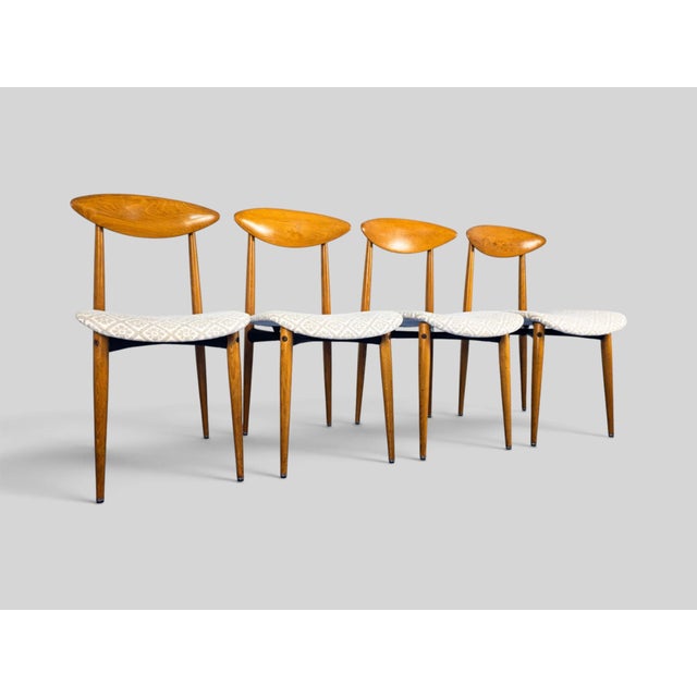 Mid-Century Italian Dining Chairs in Beech, Italy, 1960s, Set of 4 For Sale - Image 4 of 18