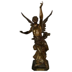 La Pensee by Emile Louis Picault Bears Foundry Mark 19th Century Bronze