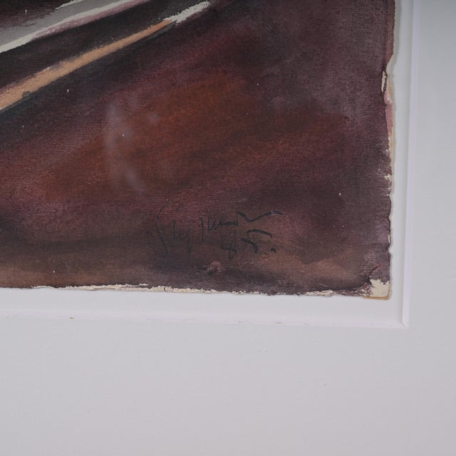 Heinrich Siepmann, "Lampe," watercolor, mounted; frame dimensions: Height: 77 cm, Width: 57 cm