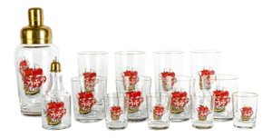 Vintage Barware Cocktail Shaker Set - 14 Pieces