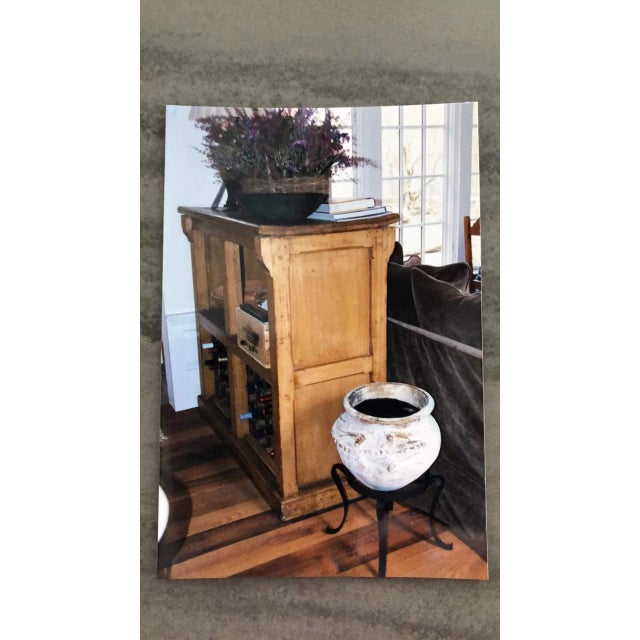 Camel Antique English Pub Pine and Wrought Iron Shelving For Sale - Image 8 of 8
