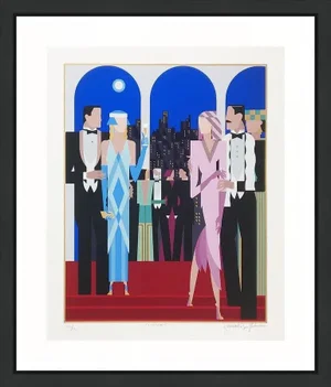1980s Five Arches I Art Deco Revival Figurative Print by Giancarlo Impiglia
