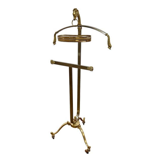 C. 1960s Italian Mixed Metal Valet Stand With Horse and Hooves Motif For Sale
