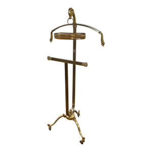 C. 1960s Italian Mixed Metal Valet Stand With Horse and Hooves Motif